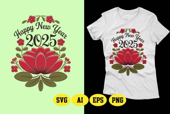 Celebrate with Style: Happy New Year 2025 T-shirt Design 59