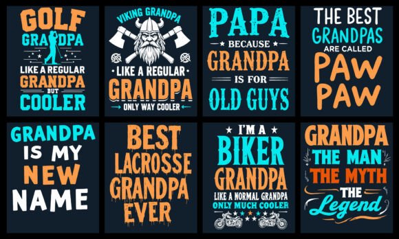 Grandpa T-Shirt Design Bundle: Vintage Charm for Modern Projects