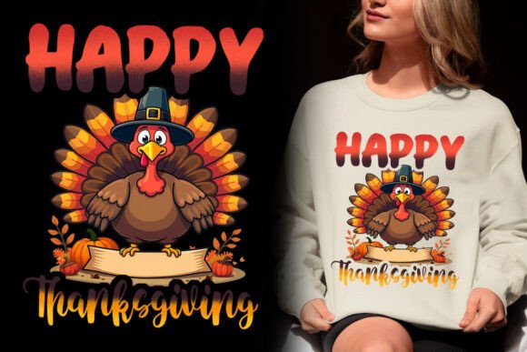 Happy Thanksgiving T-Shirt Design: A Festive Asset for Your Brand