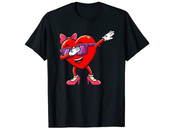Heart Girl Dabbing T-Shirt Design: A Playful Graphic for Every Project