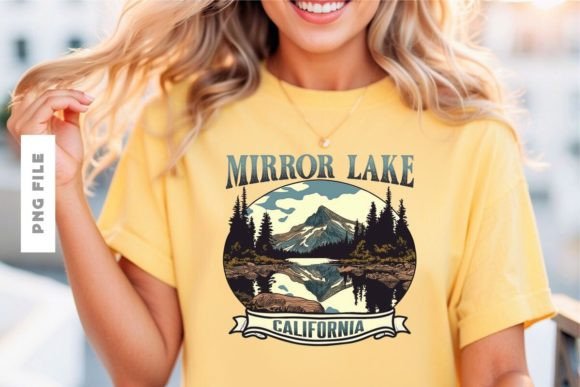 Mirror Lake T-shirt Design: A Serene Asset for Your Brand