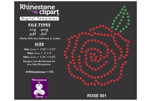 Rhinestone Template Design ROSE 001: Sparkling Digital Artistry