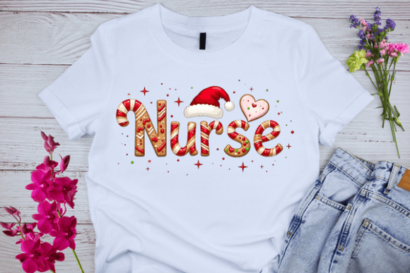 Sweeten Your Brand with the Gingerbread Letter Nurse T-shirt Design
